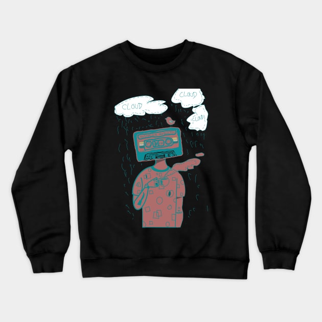 Nostalgia Mixing Tape Hand Drawn Crewneck Sweatshirt by Saestu Mbathi